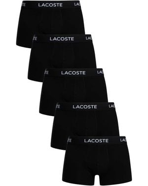 Lacoste 5 Pack Cotton Stretch Trunks - Black