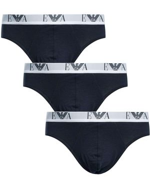Emporio Armani 3 Pack Briefs - Blue