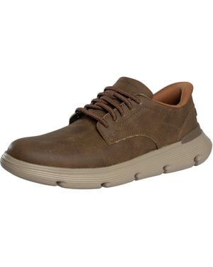 Skechers Slip-ins Garza Leather Trainers - Brown