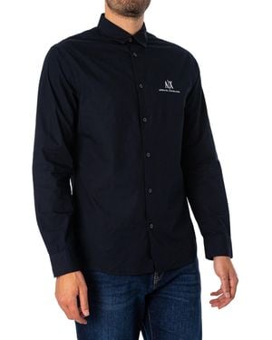 ARMANI EXCHANGE Chest Logo Shirt - Blue