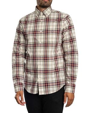 GANT Regular Poplin Check Shirt - Grey