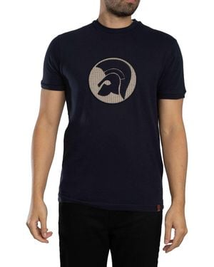 Trojan Applique Jacquard Logo T-shirt - Blue