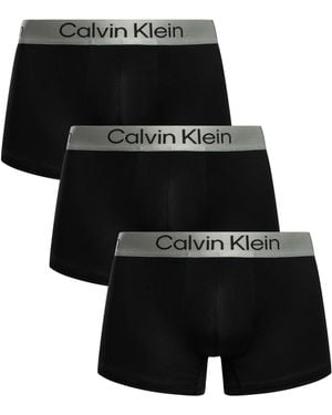 Calvin Klein 3 Pack Brushed Microfiber Trunks - Black