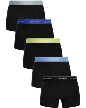 Calvin Klein 5 Pack Relaxed Fit Trunks - Black