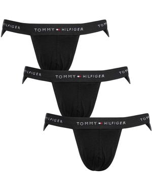 Tommy Hilfiger 3 Pack Signature Cotton Essentials Jockstrap - Black