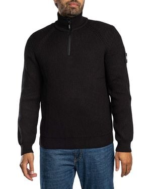 Weekend Offender Snetterton Rib Funnel Neck - Black
