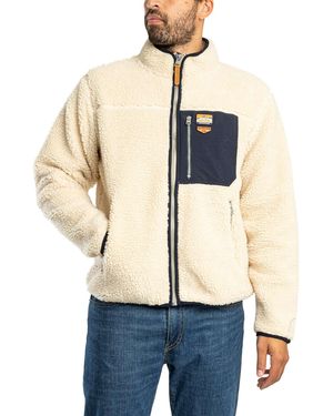 Superdry Vintage Retro Full Zip Fleece Jacket - Natural