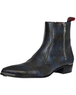 Jeffery West Zip Chelsea Leather Boots - Black