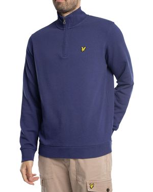 Lyle & Scott Loopback Quarter Zip Sweatshirt - Blue