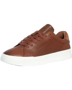 Tommy Hilfiger Court Core Leather Trainers - Brown