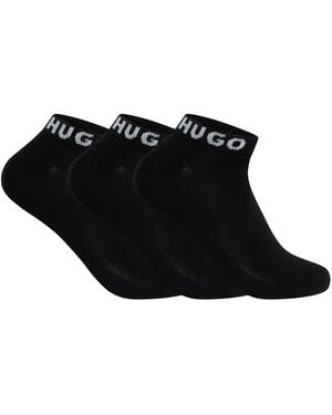 HUGO 3 Pack Ankle Socks - Black