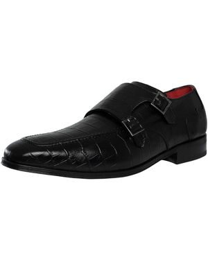 Jeffery West Leather Monk Shoes - Black
