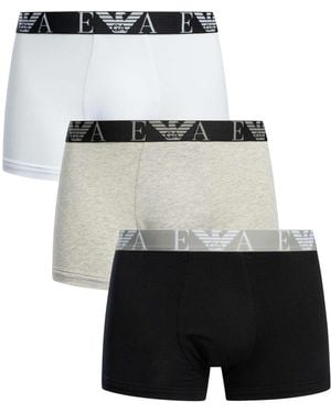 Emporio Armani 3 Pack Trunks - White