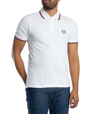 Sergio Tacchini 020 Stripe Collar Polo Shirt - White