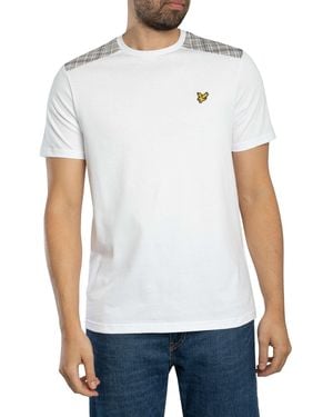 Lyle & Scott Check Panelled T-shirt - White