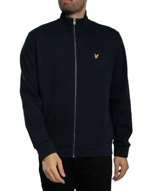 Lyle & Scott Pique Zip Through Sweatshirt - Blue