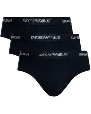 Emporio Armani 3 Pack Stretch Cotton Briefs - Black