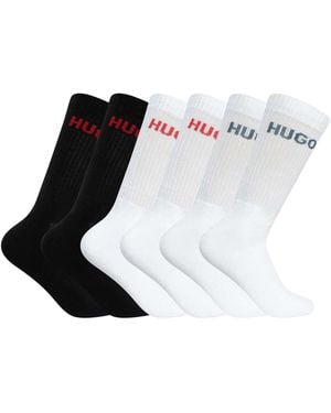 HUGO 6 Pack Quarter Socks - White