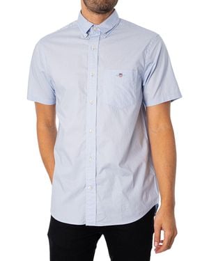 GANT Regular Poplin Short Sleeved Shirt - White