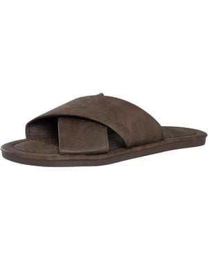 Superdry Vintage Cross Strap Sliders - Brown