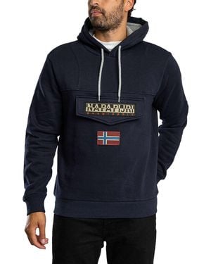 Napapijri Burgee Winter Pullover Hoodie - Blue