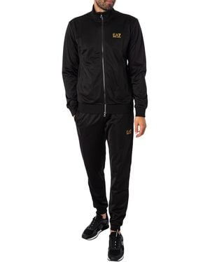 EA7 Logo Zip Tracksuit - Black