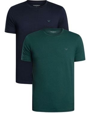 Emporio Armani 2 Pack Lounge Crew Neck Stretch T-shirt - Green