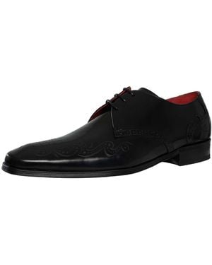 Jeffery West Polished Leather Brogue Shoes - Black
