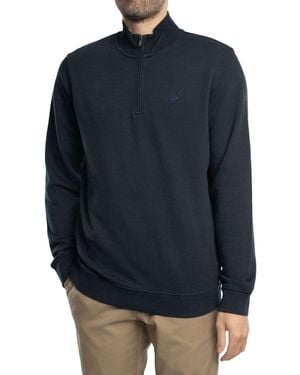 Lyle & Scott Superfine Quarter Zip Sweatshirt - Blue