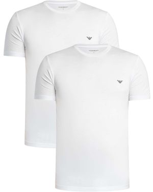 Emporio Armani 2 Pack Lounge Crew Fitted T-shirt - White