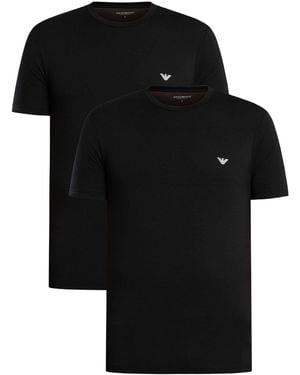 Emporio Armani 2 Pack Lounge Crew Fitted T-shirt - Black