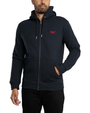 Superdry Essential Logo Zip Hoodie - Blue