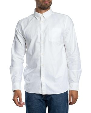 Lyle & Scott Tonal Eagle Plain Oxford Shirt - White
