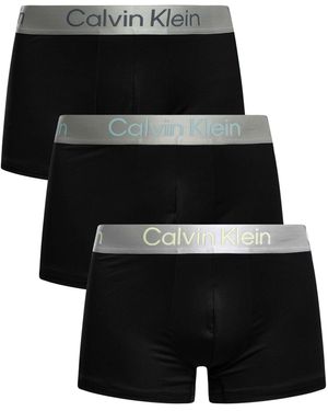 Calvin Klein 3 Pack Brushed Microfiber Trunks - Black