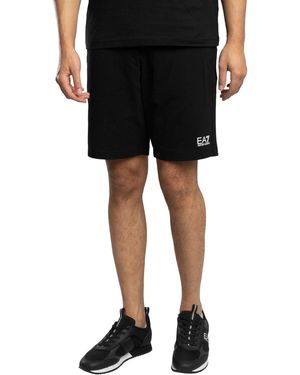EA7 Leg Logo Sweat Shorts - Black