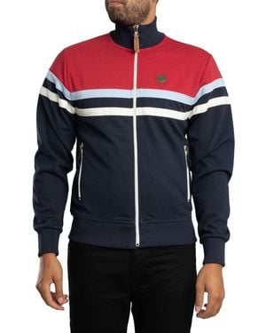 Trojan Panel Stripe Track Jacket - Blue