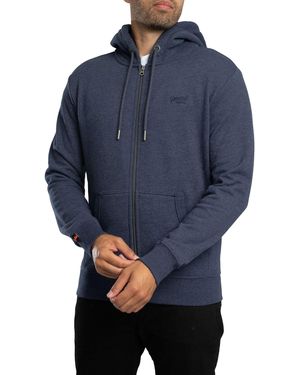 Superdry Essential Logo Zip Hoodie - Blue