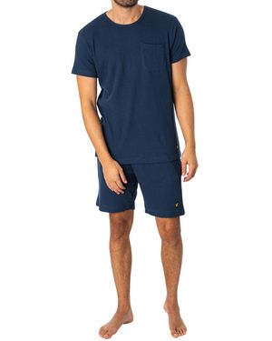 Lyle & Scott Shane Pajama Short Set - Blue