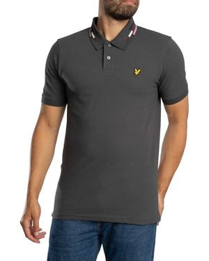 Lyle & Scott Striped Tipped Polo Shirt - Grey