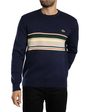 Lacoste French Made Striped Sweatshirt - Blue