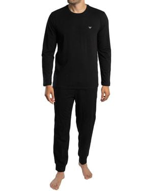 Emporio Armani Long Sleeved Pyjama Set - Black