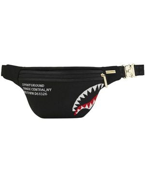 Sprayground Shark Central Knit Crossbody Bag - Black