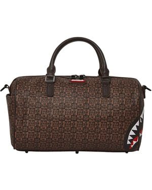 Sprayground Sharks In Paris Check Mini Duffle Bag - Brown