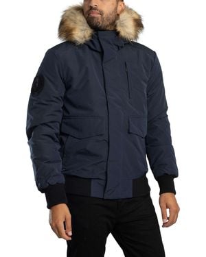Superdry Everest Hooded Puffer Bomber Jacket - Blue