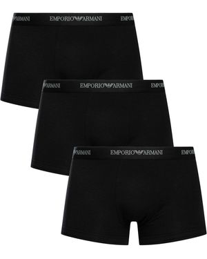 Emporio Armani 3 Pack Trunks - Black