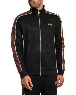 Sergio Tacchini Contrasto Suede Track Jacket - Black