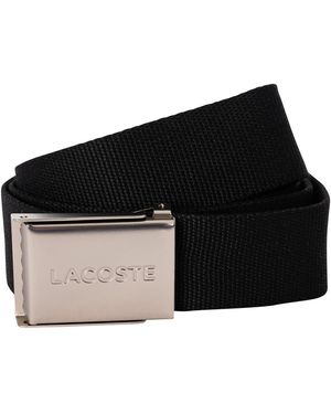 Lacoste Engraved Buckle Woven Belt - Black
