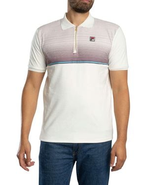 Fila Paco Zip Velour Polo Shirt - White