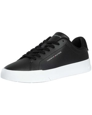 Tommy Hilfiger Court Core Leather Trainers - Black