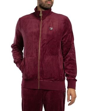 Fila Nero Velour Track Jacket - Red